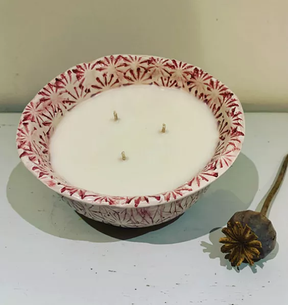 Poppy candle bowl